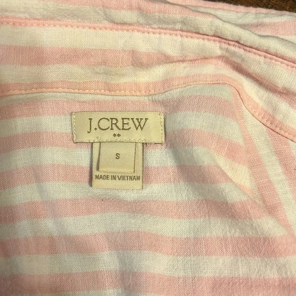 J.Crew Linen and Cotton Striped Button Down, Sz. S.